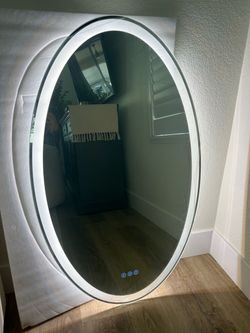 Large Oval LED Backlit Wall Mirror