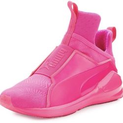 PUMA Fenty Running Fierce Embossed High Top Sneakers Pink Size 8 