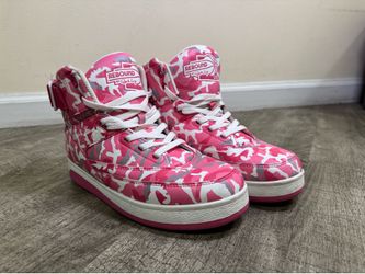 Ewing Athletics REBOUND 33 Pink Camo High Top Sneakers Lace Up Strap