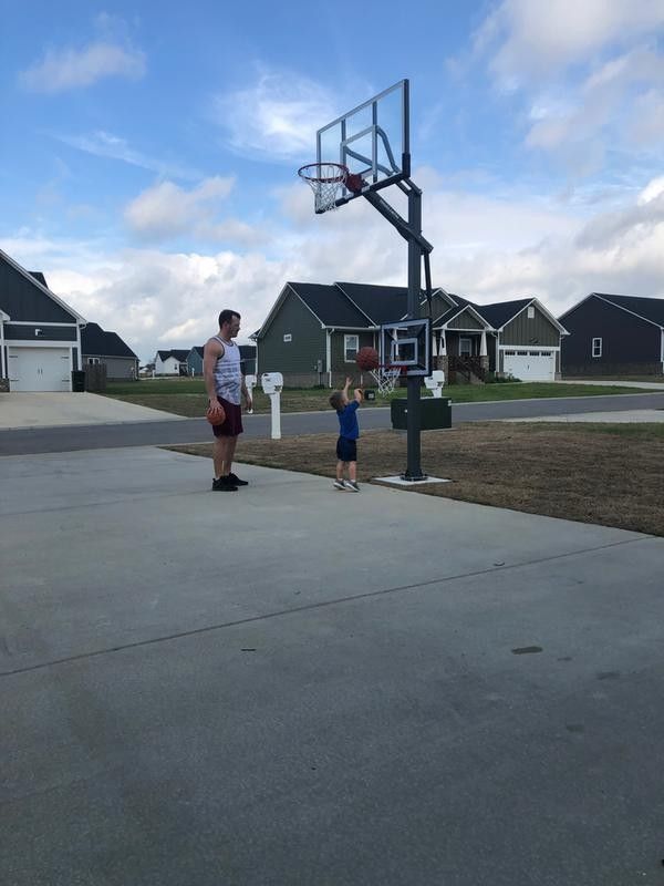 Goaliath 54 inch in ground basketball hoop adjustable basketball court