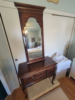 Antique Cabinet And Mirror