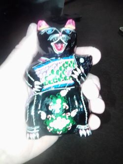 Antique 6 I'm Black Enamel Hand Crafted  Beautiful item