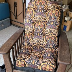 Antique Oak Recliner with Cushion 