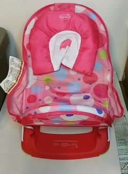 Pink baby bather three positions backrest, removable head support.   (D)