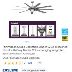 Funimation 72 Inch V2 Slinger Ceiling Fan 
