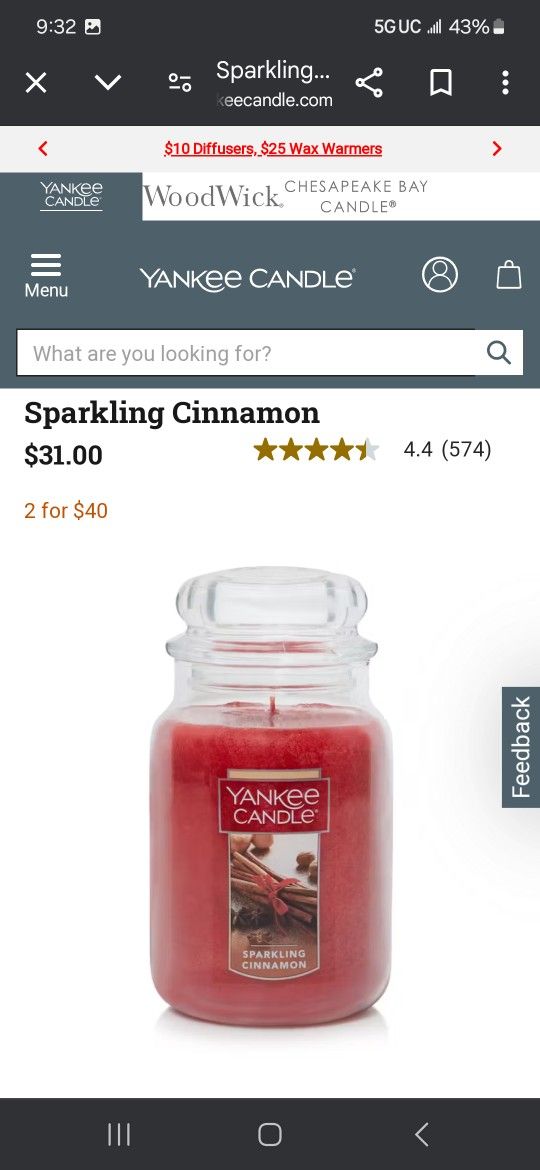 22 OzYankee Candles 10$ea