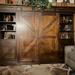 75” Barn Door Wall Unit
