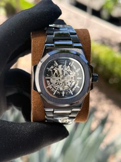 Watch New Blackout Edition 8057A Skeleton Automatic Reloj Nuevo Stainless Steel