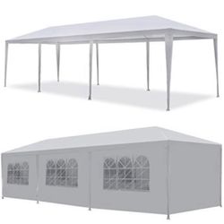 10x30' Wedding Party Canopy Tent Outdoor Gazebo with 8 Removable Sidewalls