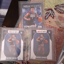Anthony edwards Rookie Card Lot.  4 Card Lot