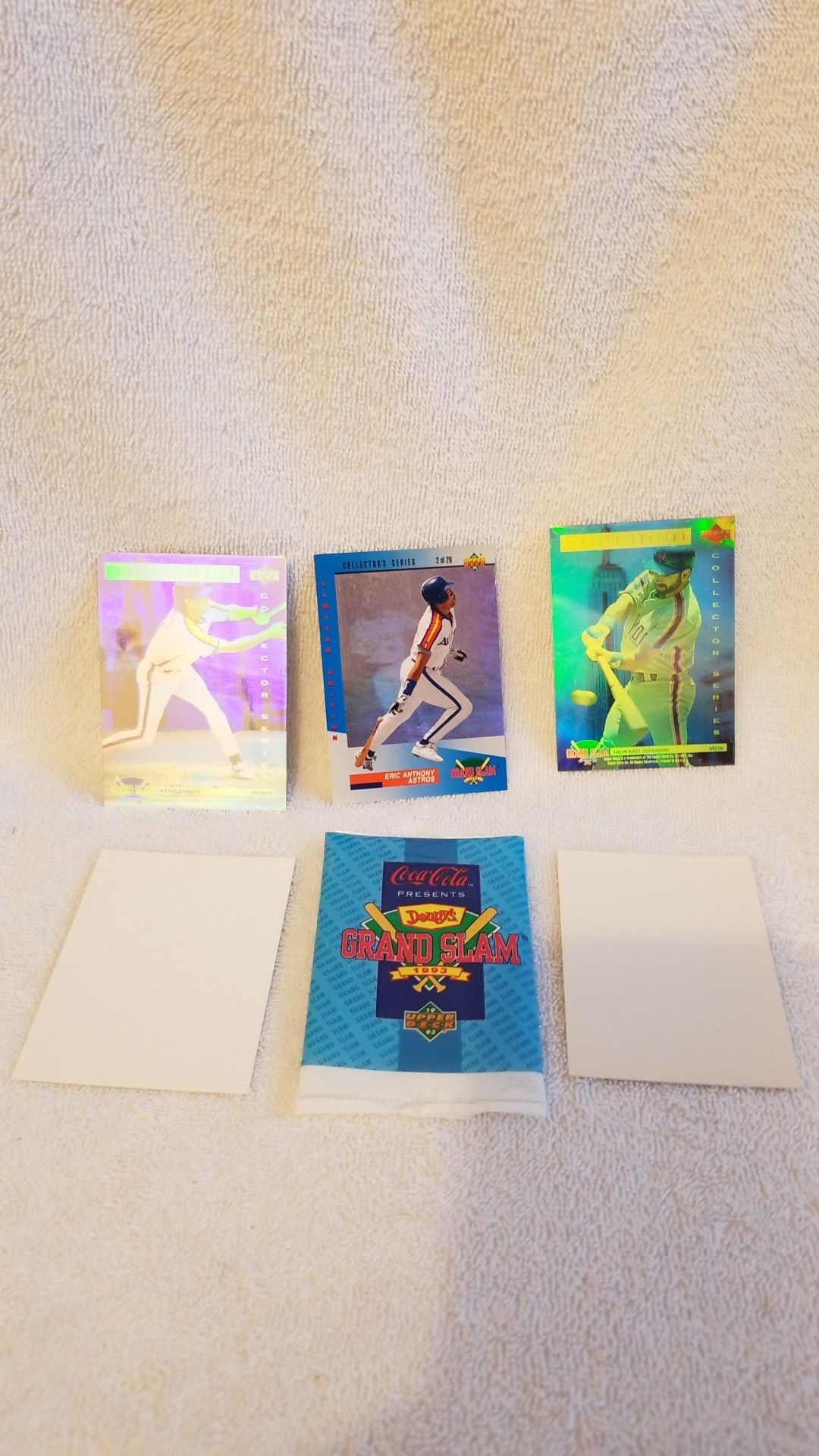 Coca- cola presents denny's grand slam 1993 upper deck hologram baseball cards. Howard johnson