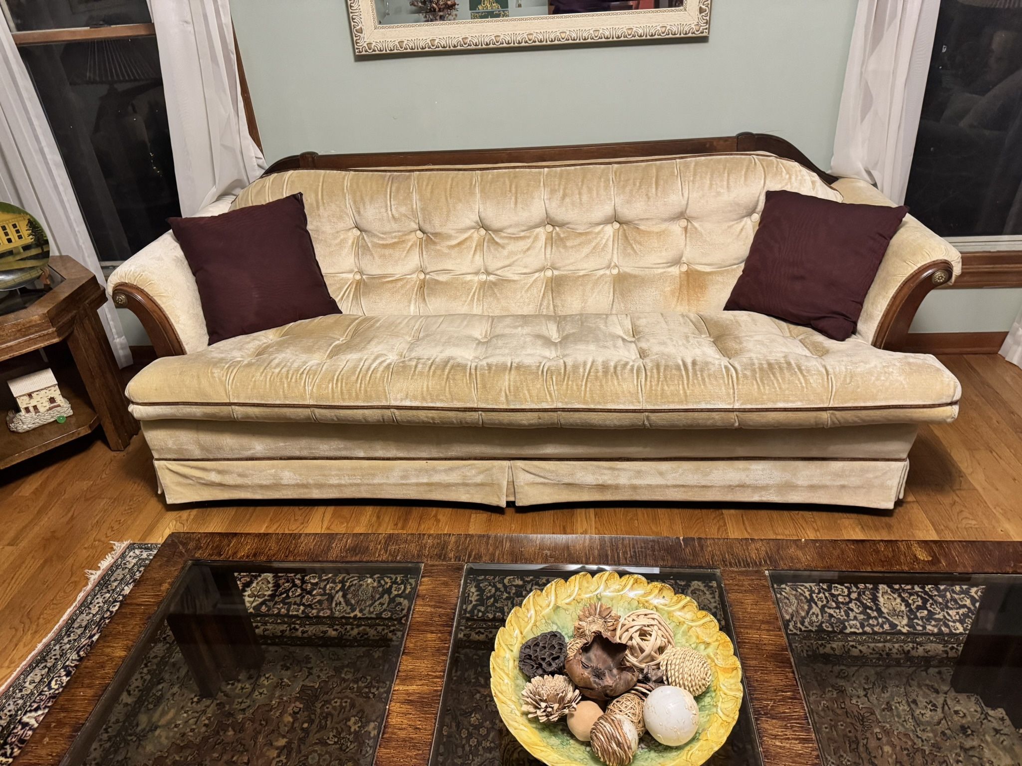 Antique Velvet Sofa Set