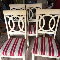 A set of 4 chairs seats are 18 inches off the floor 