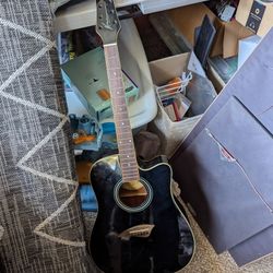 Black Acoustic Electric Guitar