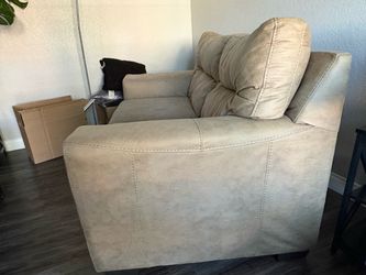 used tan microfiber/suede loveseat