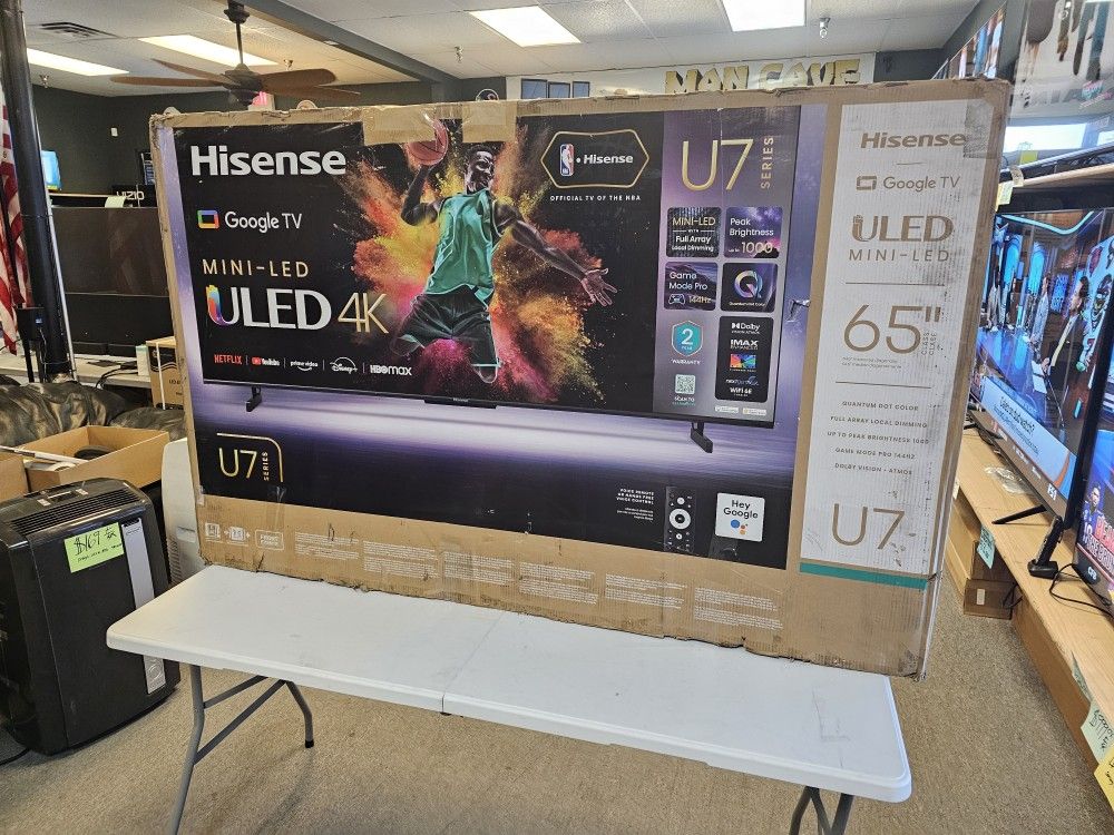 HISENSE 65 INCH ULED MINI LED TV'S 144HZ 65U75N TOP RATED IN STOCK W/WARRANTY - PAYMENT PLANS