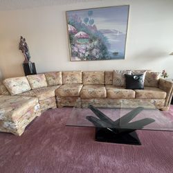 Vintage sectional Sofa And Tables