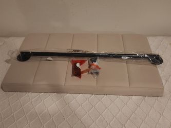 Wall Mount Hanging Headboard, Twin,beige/Matte Blackbar