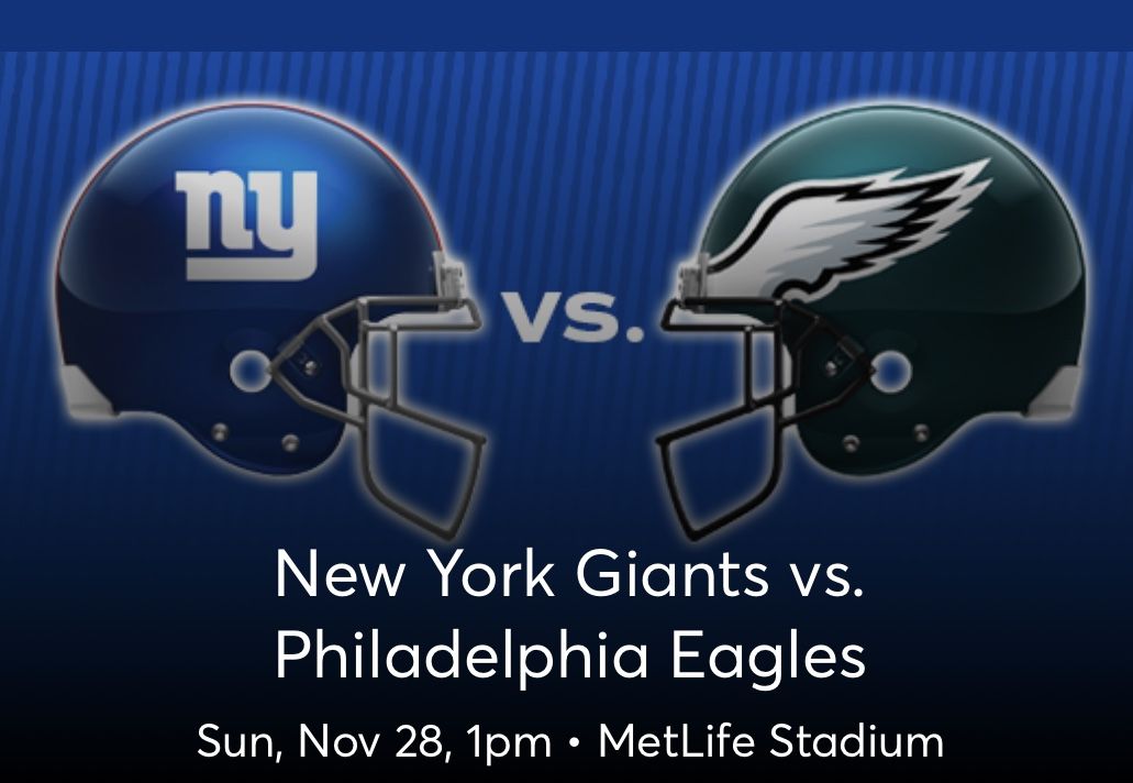 TODAY!! NY Giants vs PHILADELPHIA EAGLES
