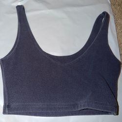 Gray blue ish Ribbed Crop Tank Top