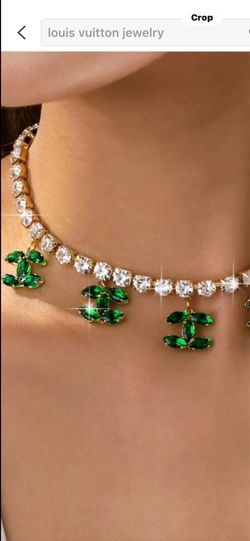 Necklace with Green CC Charms