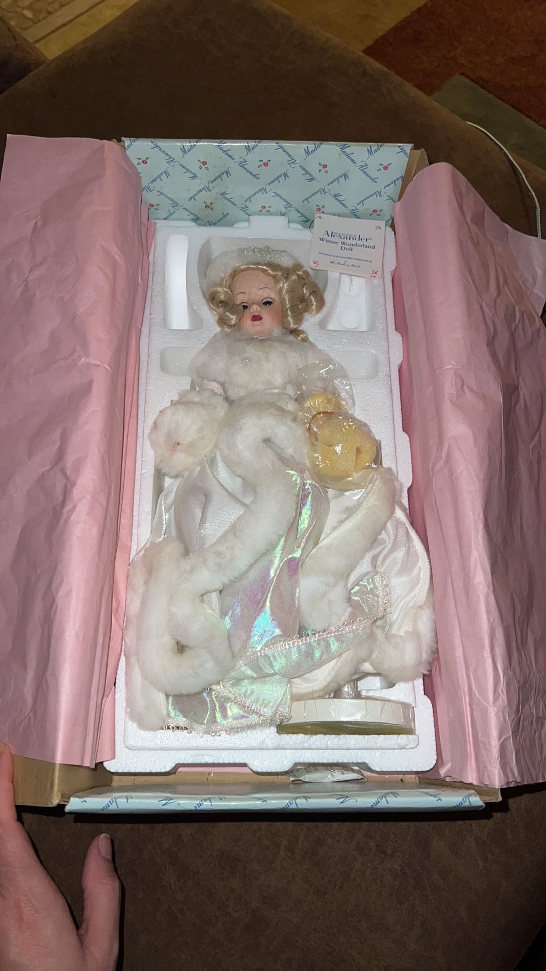 Darby Mint Madame Alexander Winter Wonderland Porcelain Doll