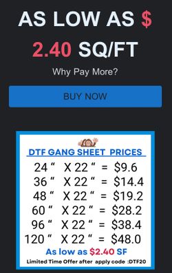 DTF Transfer Solo 2.40 Por Sq/ft