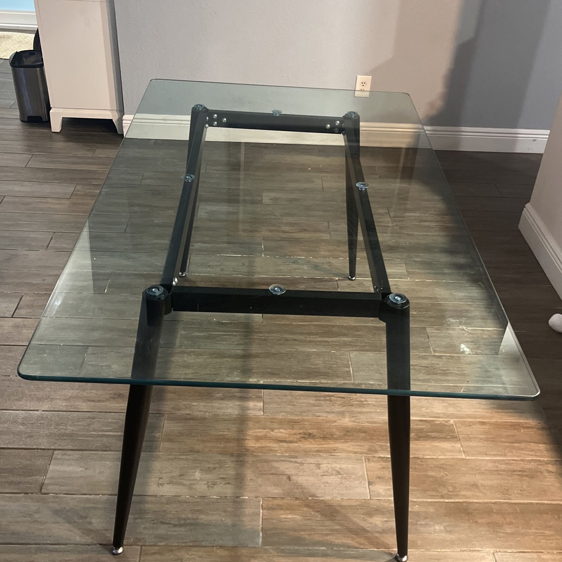 Modern Glass Dining Room Table or Office Desk