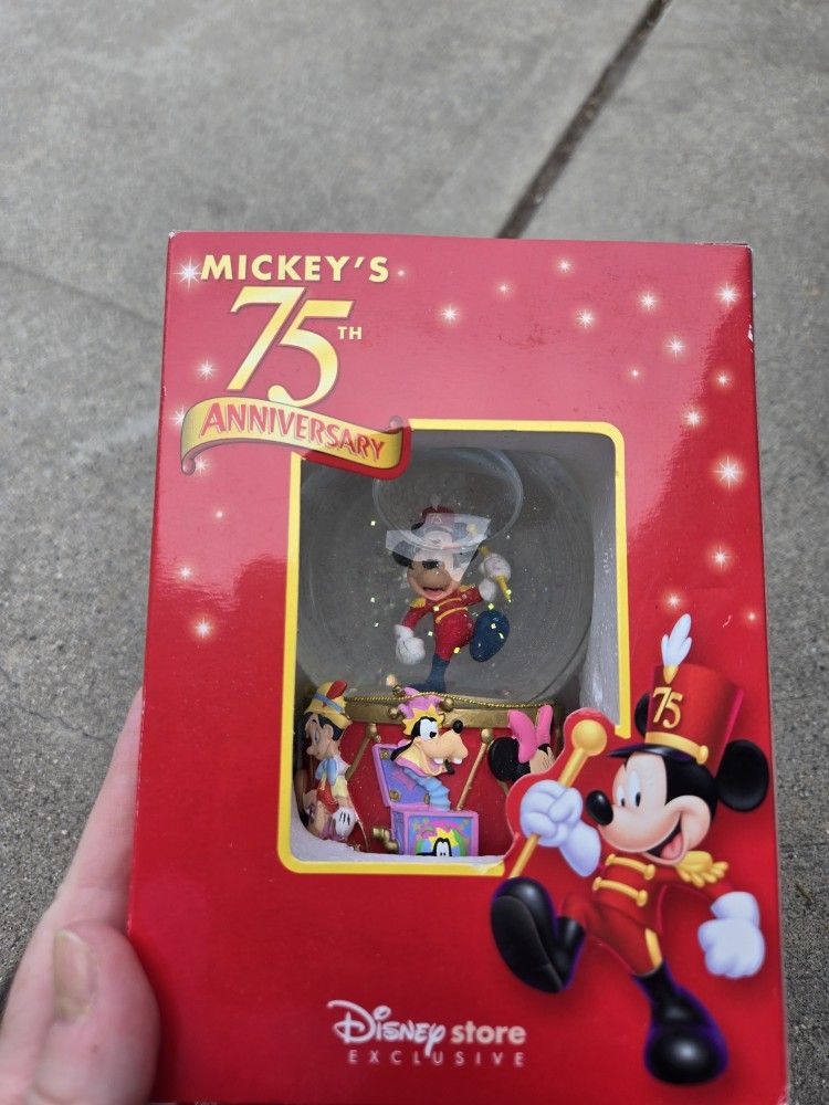 75th Mickey Snowglobe Anniversary Nib