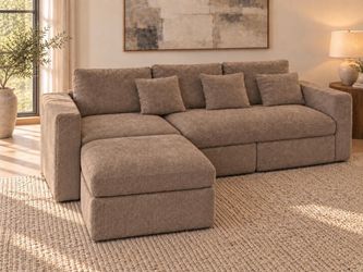 🔥 new Boneless Sofa, 3 seater with ottoman , modular couch, right or left side
