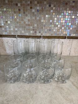 16 Piece Clear Glassware Set