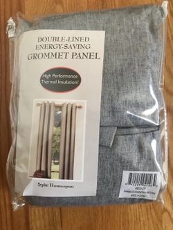 Plow & Hearth Homespun Grommet-Top Insulated Curtain 40” W x 72” L in Gray