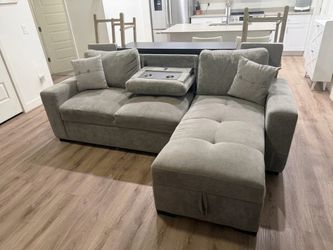 Couch/Sectional with Sleeper and Storage