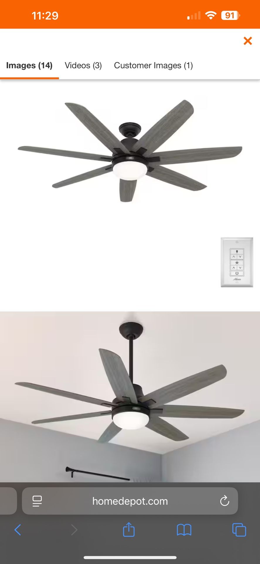 BRAND NEW HUNTER 60” Ceiling Fan!!!!