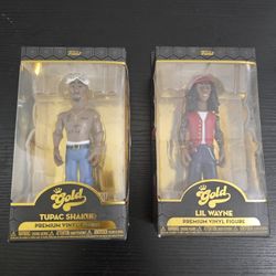 Funko Gold Tupac Shakur & Lil Wayne Set of 2 Premium Vinyl Figures