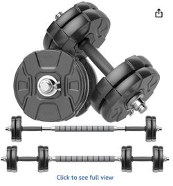 Adjustable Dumbbells and Barbell for Men and Women