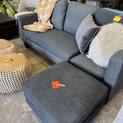 Small Sofa $99.99 Grey Ottoman $30 