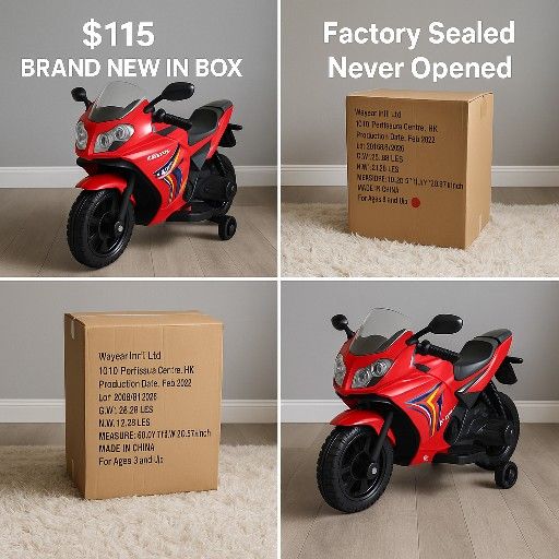 Kids Electric Ride-On Motorcycle 6V – Brand New Sealed Box