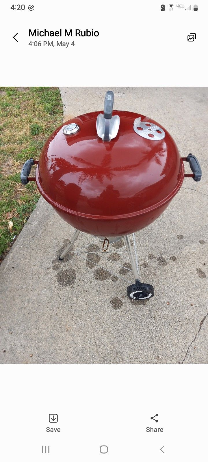 Weber Red Kettle BBQ Grill 23" Diameter