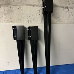 4x4 Fence Post Anchor Ground Stakes (Inner Diameter 3.5 x3.5 Inches) Long Black Powder Coated Post Spikes