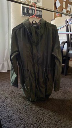 Olive Green Hooded Anorak Jacket