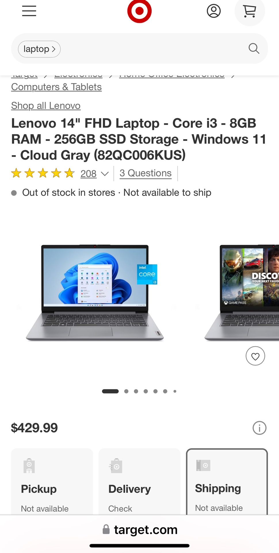 Barely Damaged 🔥Lenovo 14" FHD🔥 Laptop - Core🔥 i3 - 8GB RAM - 256GB SSD Storage - Windows 11 - Cloud Blue (82QC006KUS
