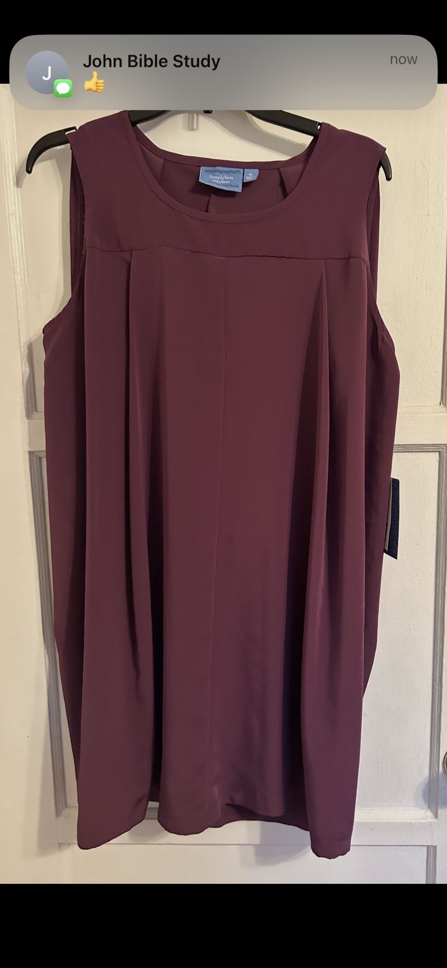 Simply Vera Wang Plum Sleeveless Shift Dress XL