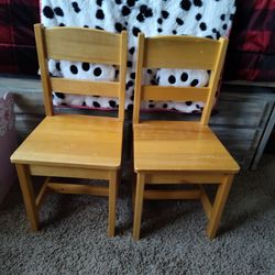 Pair Kids Wooden Chairs