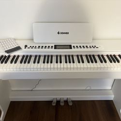 Donner 88-Key Digital Piano w/ Stand & 3 Pedals – White