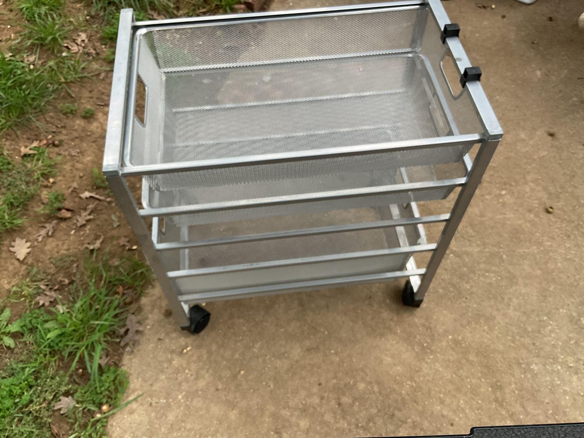 A Good Fruits Items With 3 Shelves, And Wheels, In Very Good Conditions (24” Tall X 21” Long X 13” Wide) MISSING ON DRAW