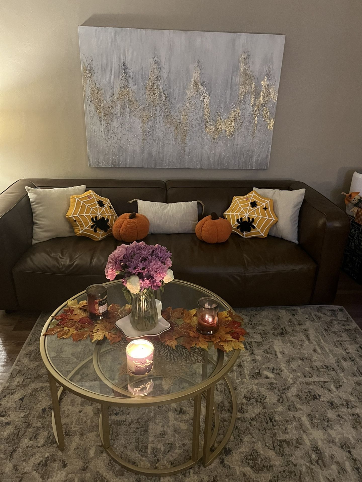 Brown Leather Couches Great Condition