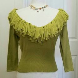 Womens Girls Fringed Sweater S