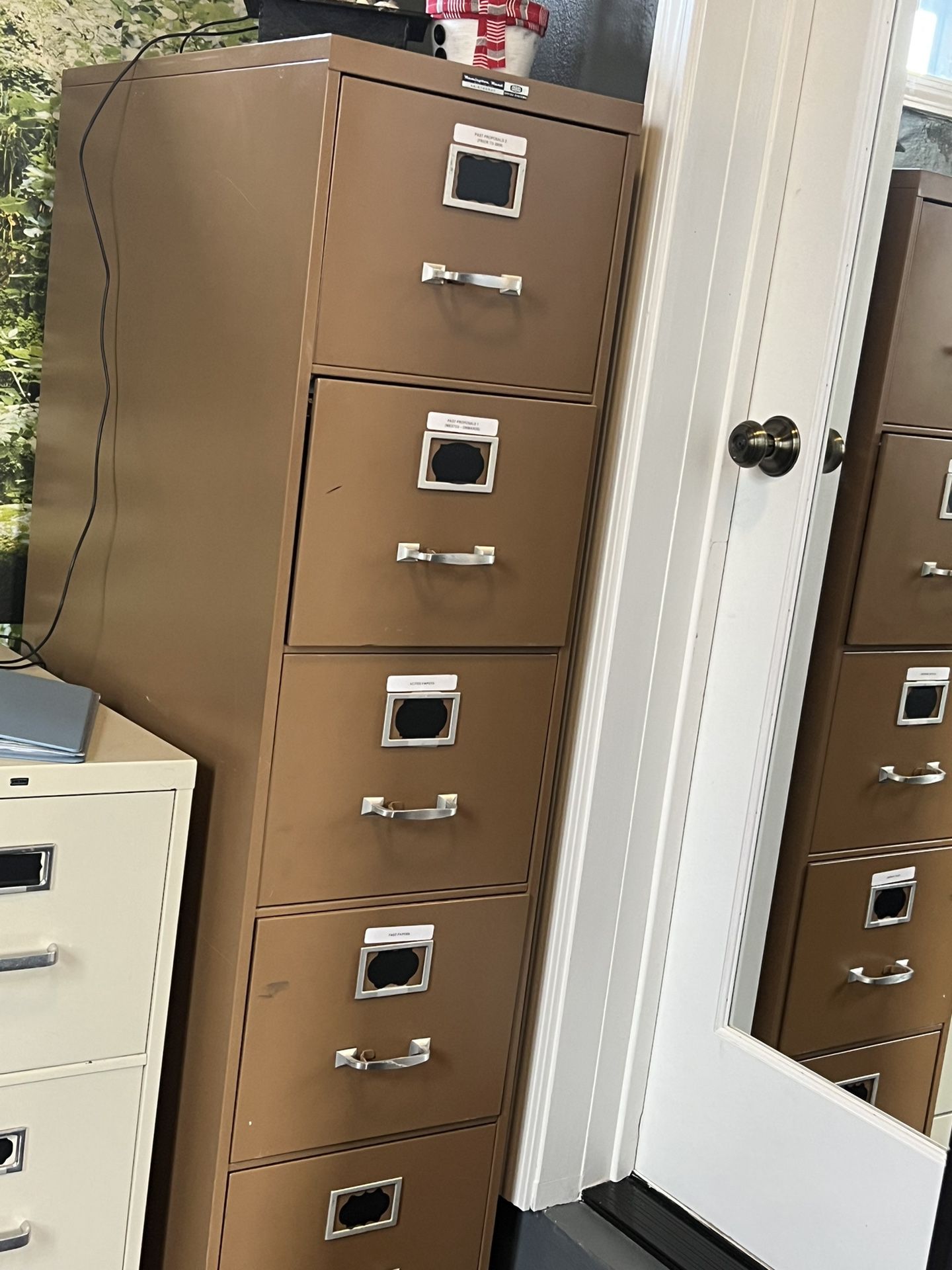 Metal Letter Size Filing Cabinets (2) 