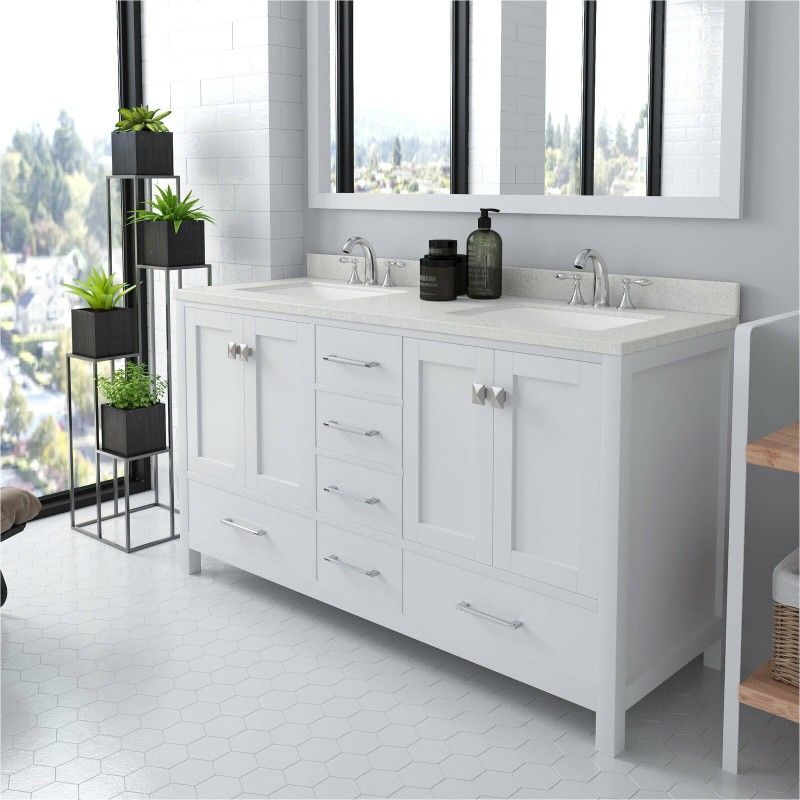 60 inch Free-standing Double Bathroom Vanity with Vanity Top big clearance sale